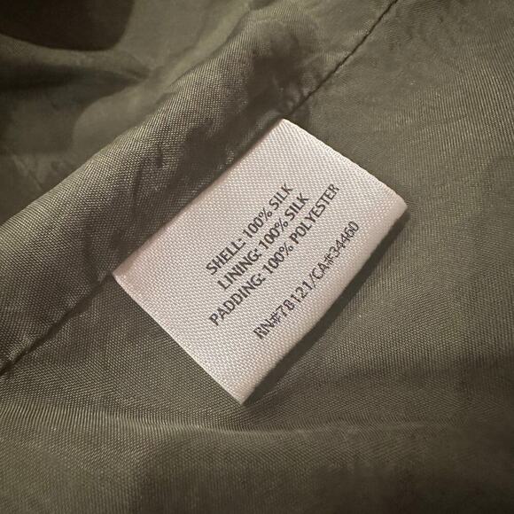 Green Eileen Fisher Quilted Silk Jacket sz S Lightweight Jacket - Picture 4 of 11